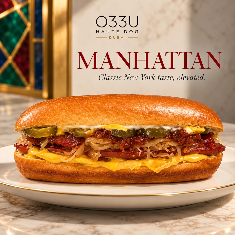 Manhattan hot dog from O33U Haute Dog